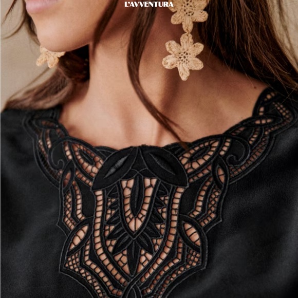 NWT sold out Sezane CARLOTTA silk blouse US 8 black - Picture 2 of 6